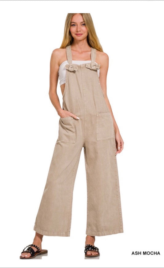 wash not strap pockets jumpsuit