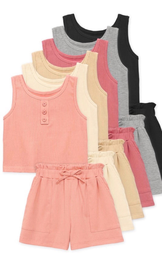 girls two piece ribbed set