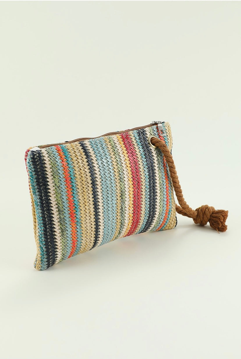 Multicolor Tasseled Wristlet