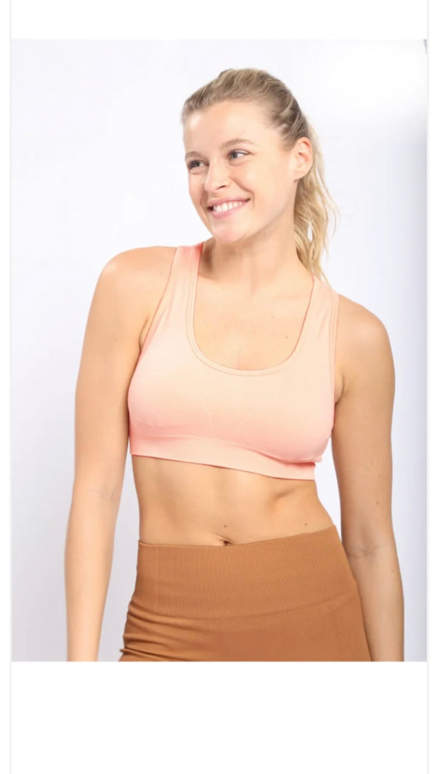 seamless racerback athleisure bra