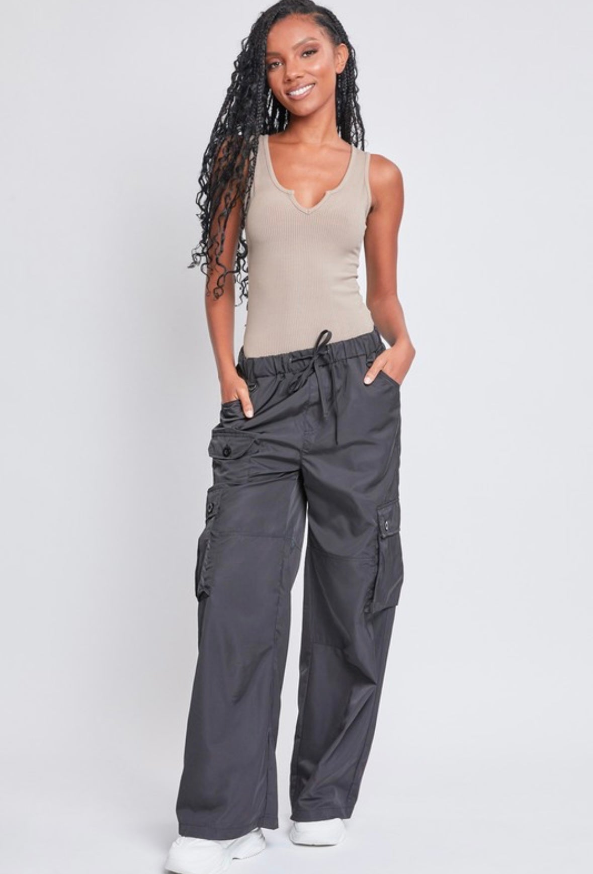 Junior, relaxed, nylon cargo pants