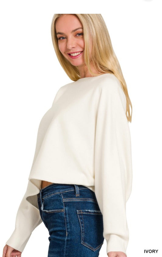 Viscose Asymmetric Hym and Sleeve sweater