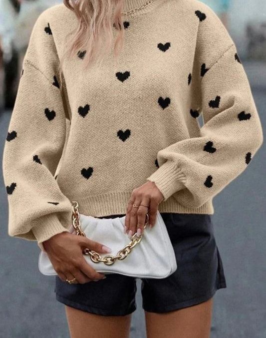 Heart Print Sweater