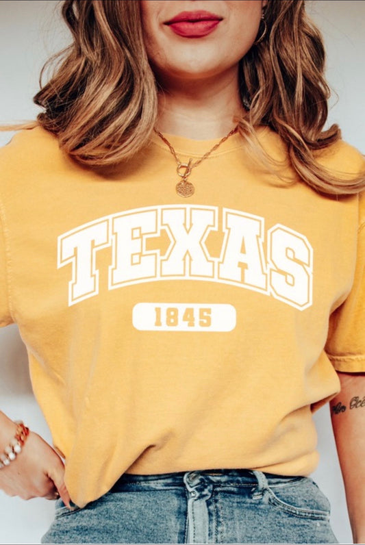 Texas varsity font, graphic tee