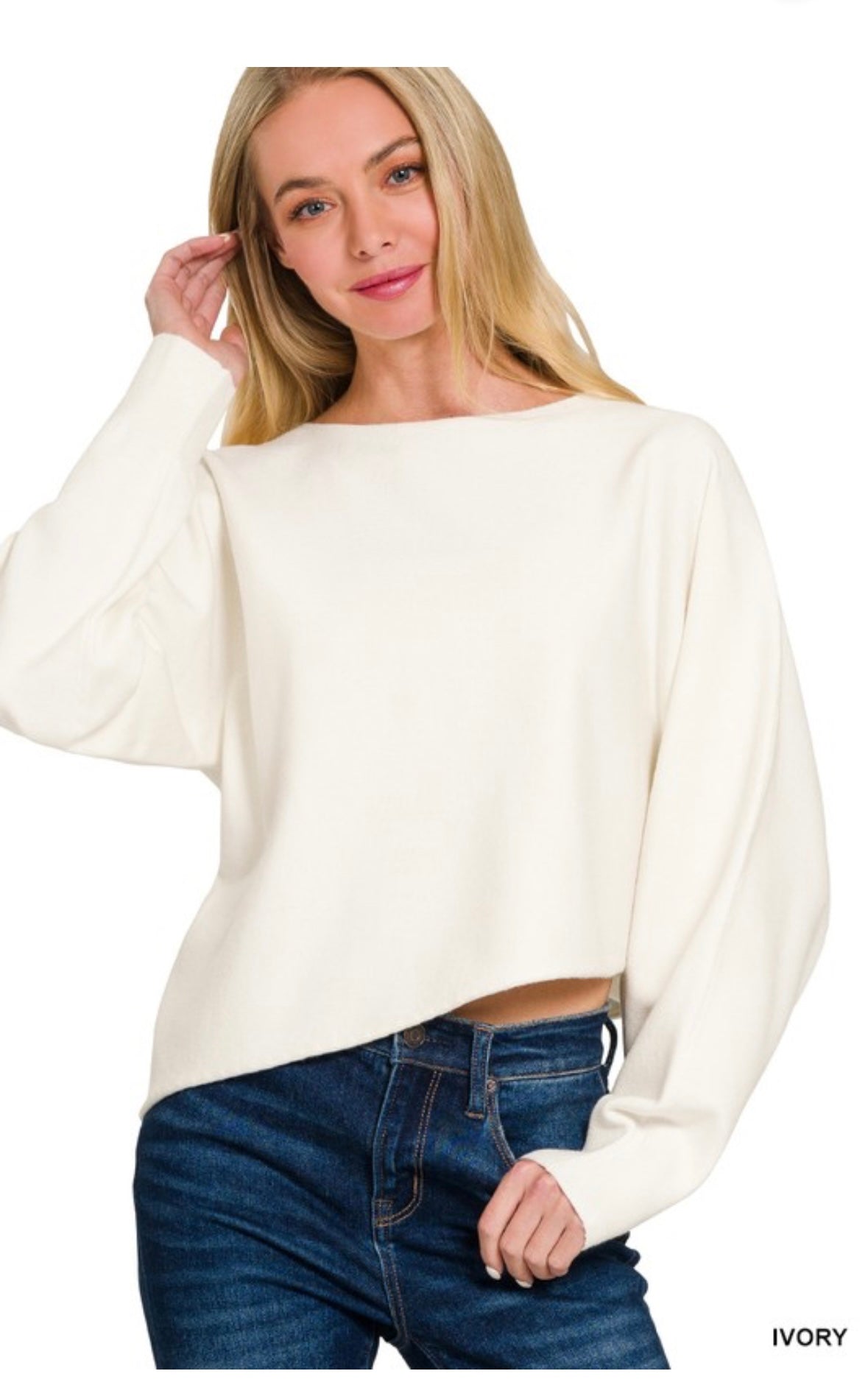 Viscose Asymmetric Hym and Sleeve sweater