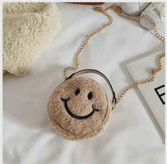 smiley face plush children’s hand bag